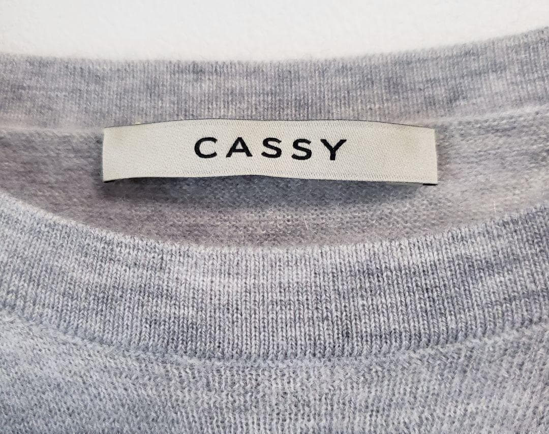 最高級カシミヤ100% CASSY 霜降りグレー 長袖ニット ピュアカシミヤ — image 3