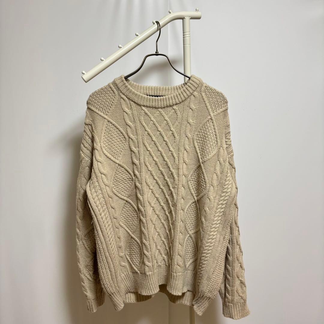 ラコレLAKOLE ケーブル編みニットセーター（L）ベージュ　秋冬 — image 3