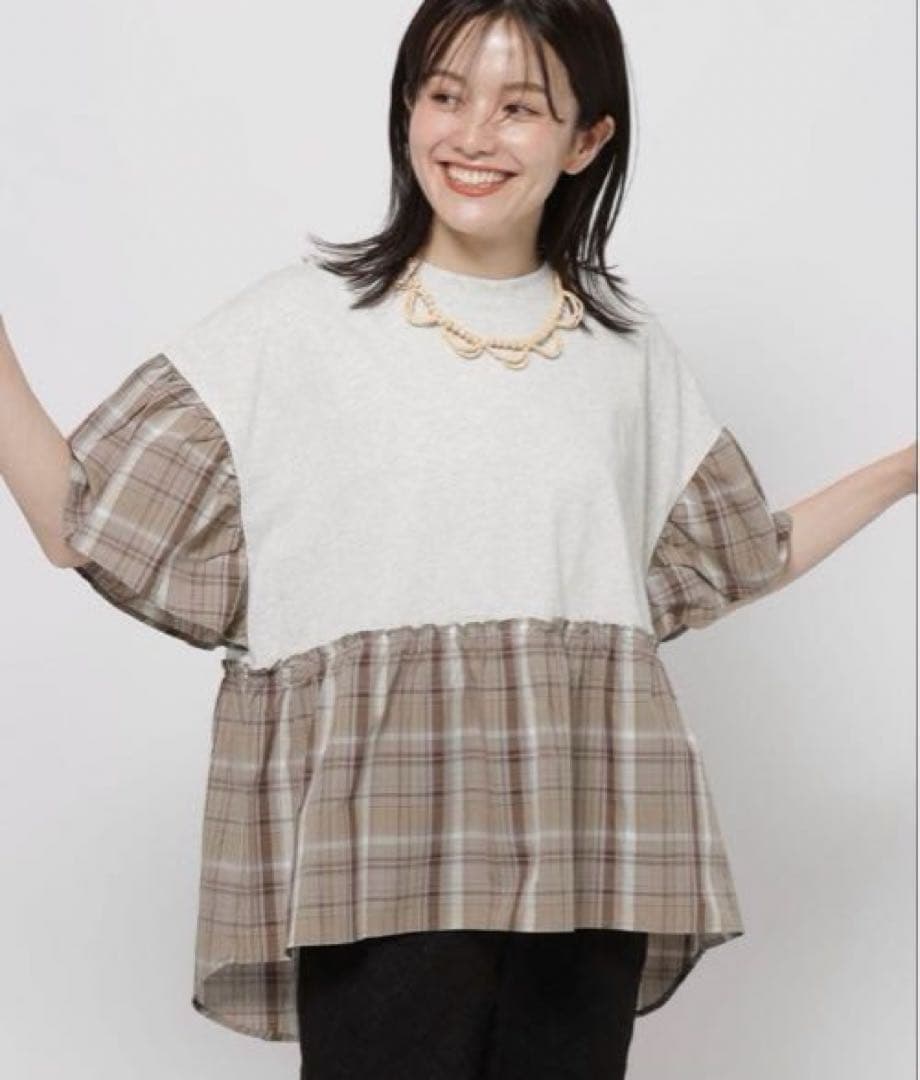 niko and... チェックコンビフレアT 半袖Tシャツ　¥5,000 — image 4