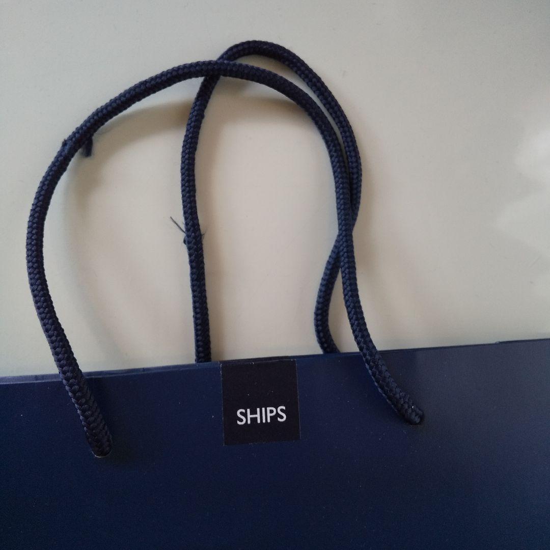 °.·SHIPS ショップ袋 ベロアネイビー巾着ポーチ·.° — image 3