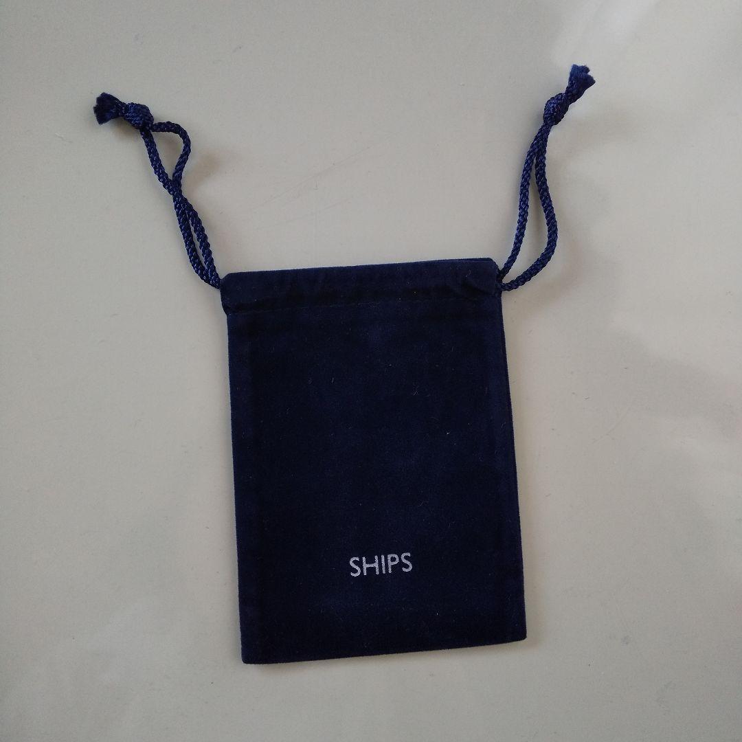 °.·SHIPS ショップ袋 ベロアネイビー巾着ポーチ·.° — image 5
