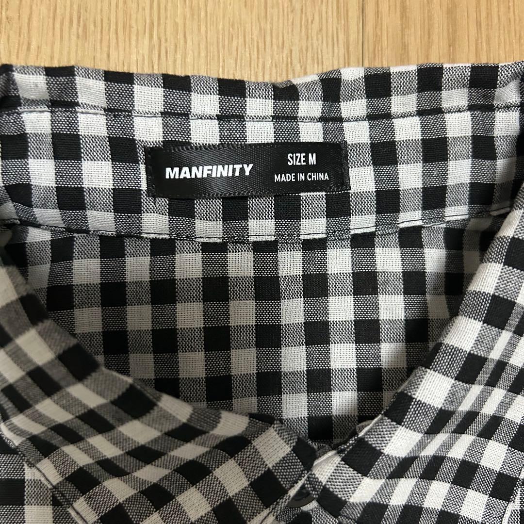 【SALE 大人気 新品未使用】MANFINITY 半袖シャツ チェック柄 M — image 4
