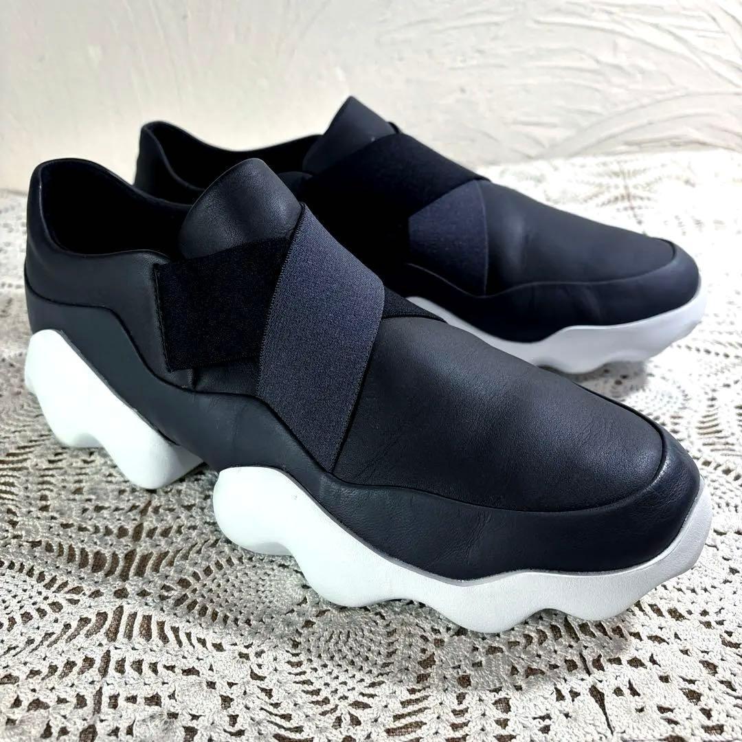 極美品✨CAMPER TWINS ボリュームソール レザースニーカー 厚底 黒 — image 3