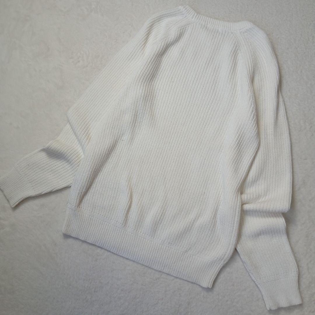 2199ꕤユニクロ ローゲージ リブ クルーネック セーター ニット【L】白 — image 2