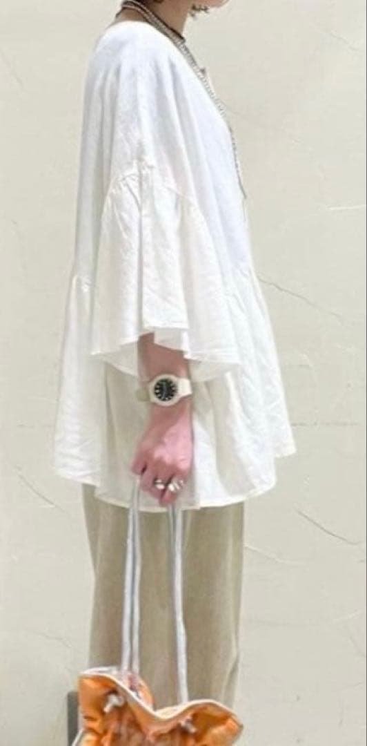 ニコアンド　COMFORTリネンワイドブラウス　ホワイト　M — image 4