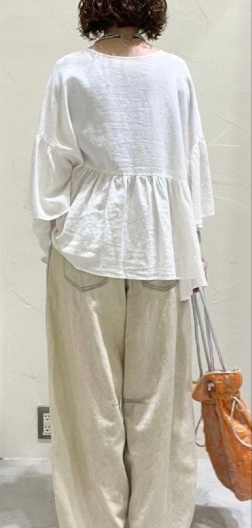 ニコアンド　COMFORTリネンワイドブラウス　ホワイト　M — image 5