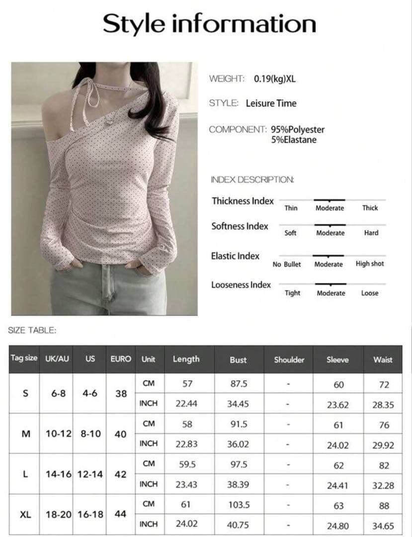 韓国風 ピンクドット ロングスリーブトップス — image 3