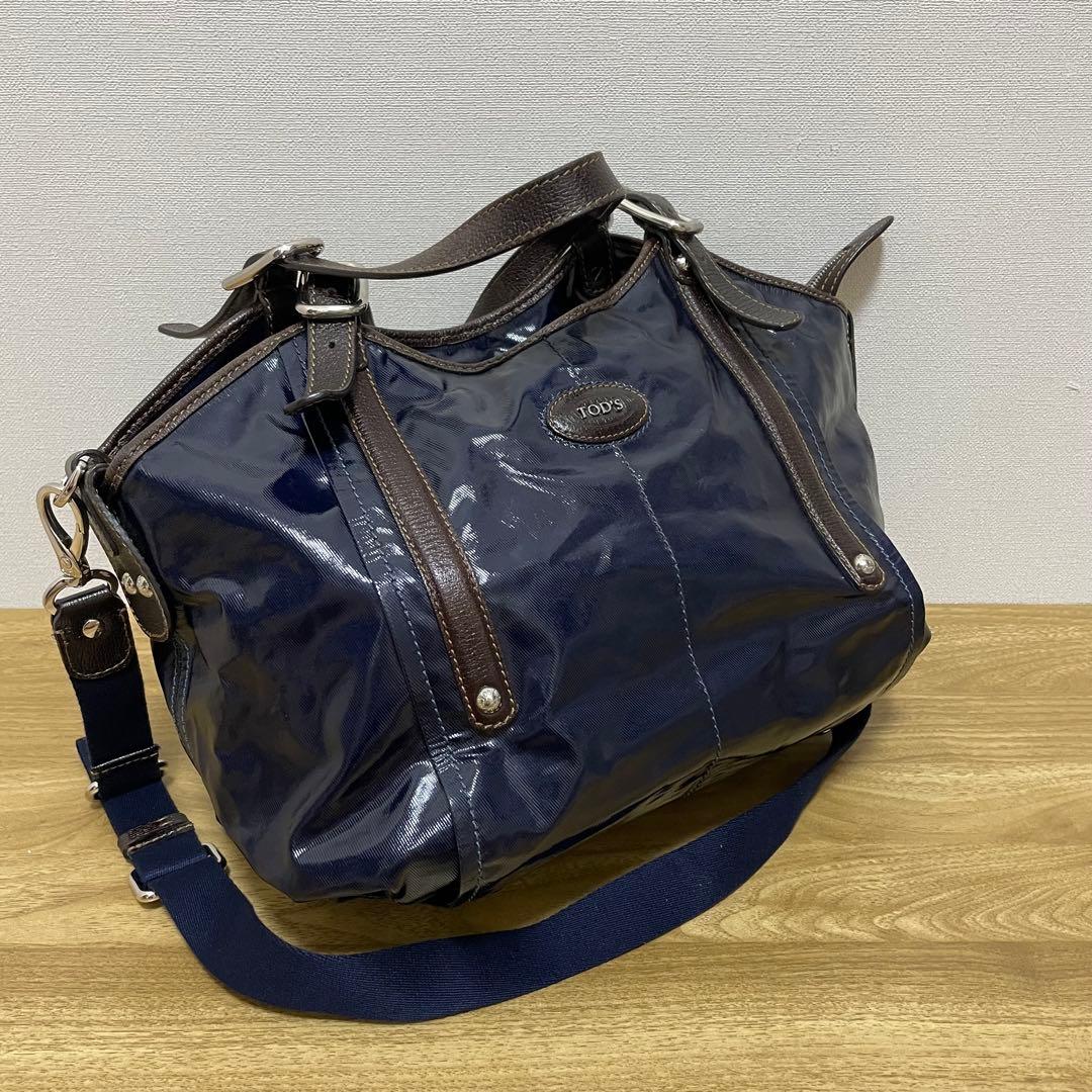 《美品》TOD’S （トッズ） ハンドバッグ（斜めがけ使用可） ネイビー — image 2