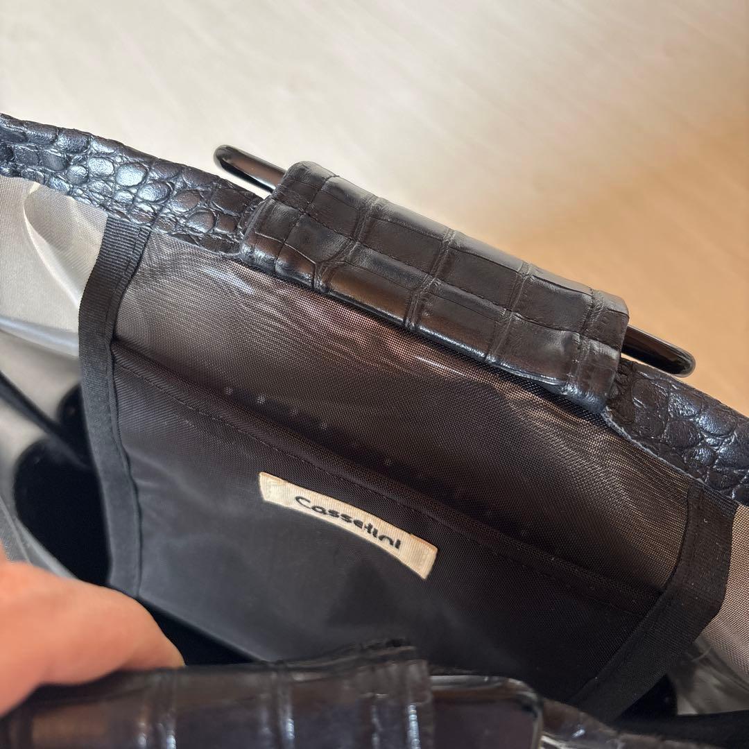 キャセリーニ シアー素材 スクエアハンドルバッグ 黒 — image 4