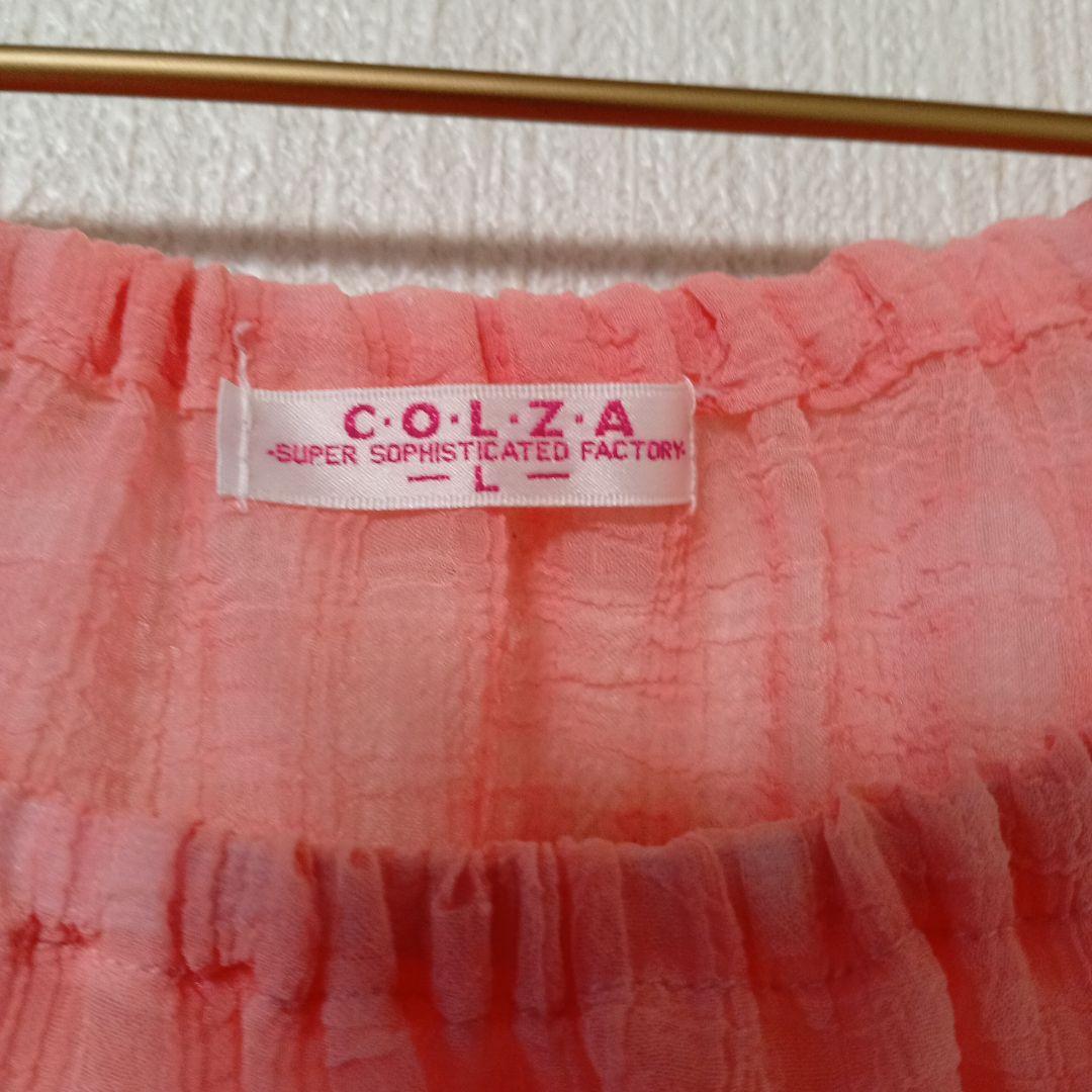 COLZA ピンク ギンガムチェック 半袖ブラウス L　美品 — image 2