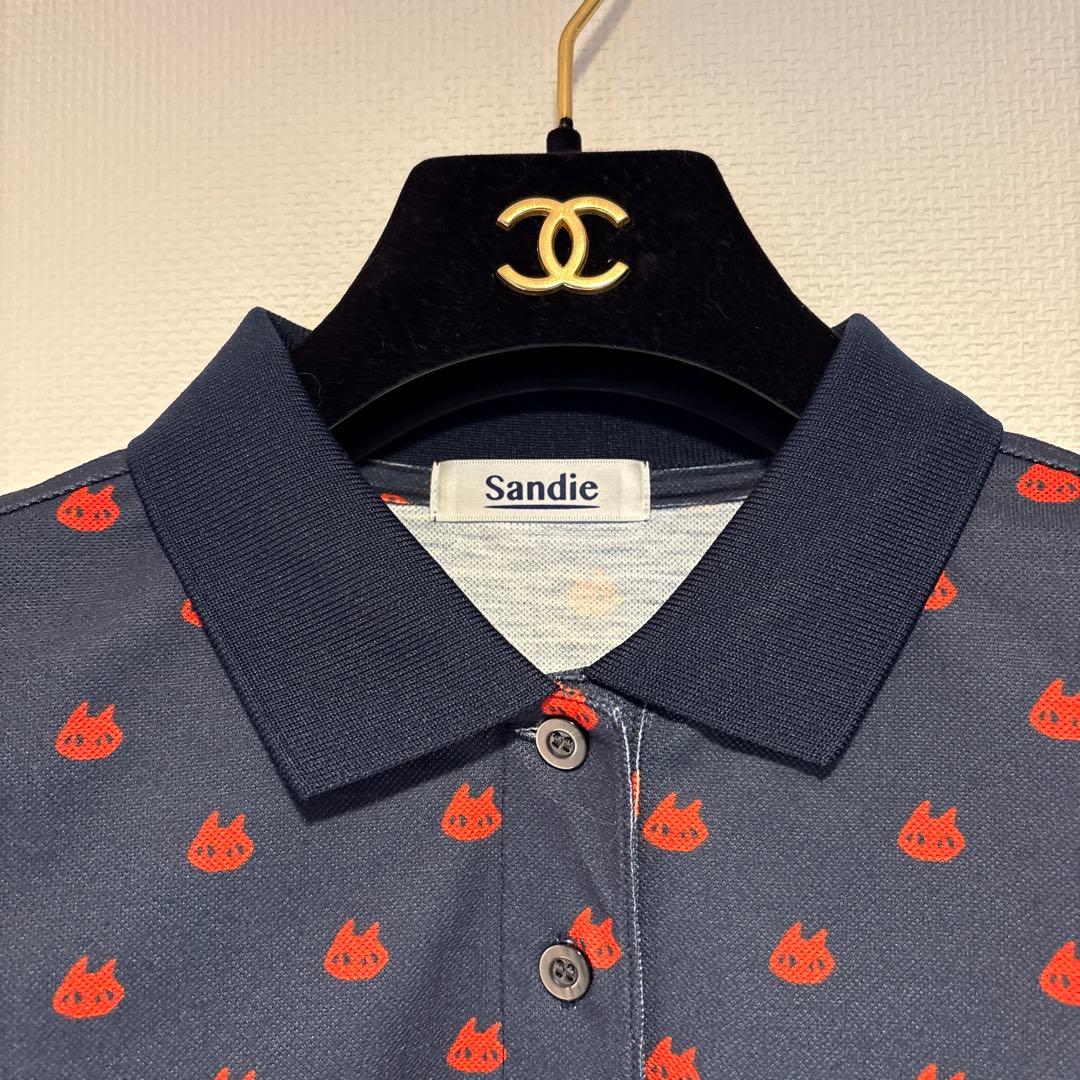 Sandie ポロシャツ ネイビー 猫柄 — image 4