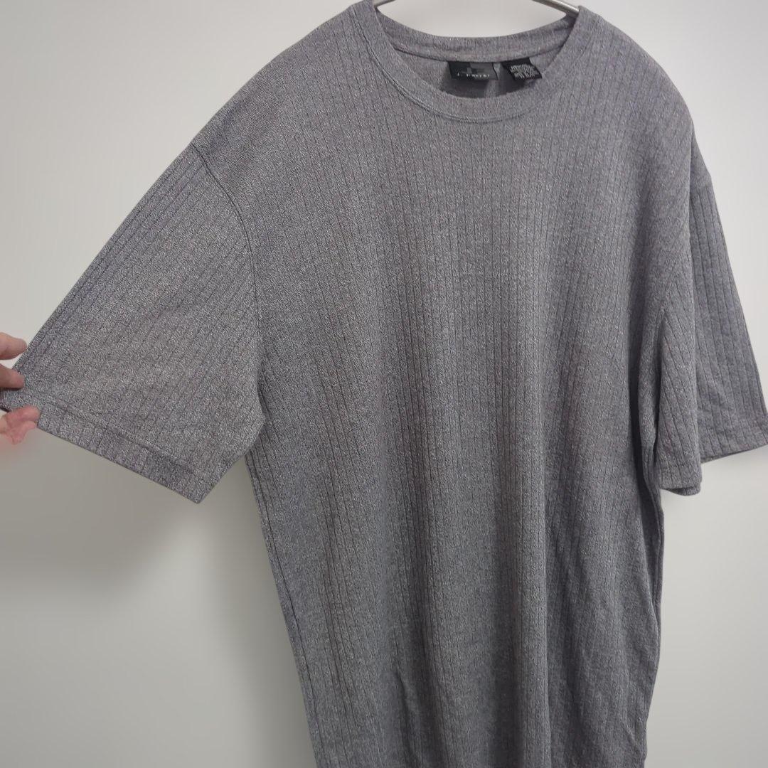 J. Ferrar 半袖 リブ ニット ニットソー グレー M — image 2