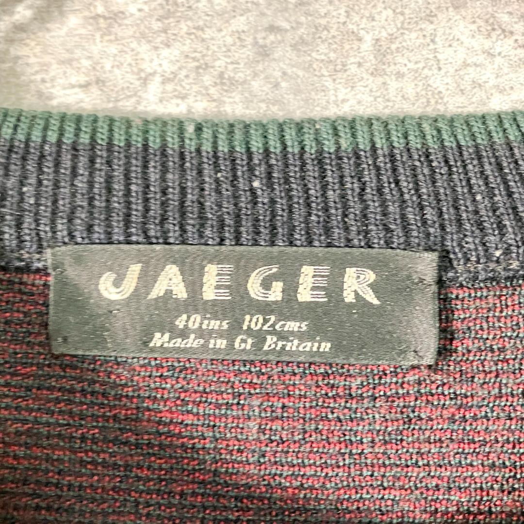 英国製 JAEGER　ニット　セーター　長袖　グリーン　クルーネック　ウール — image 5