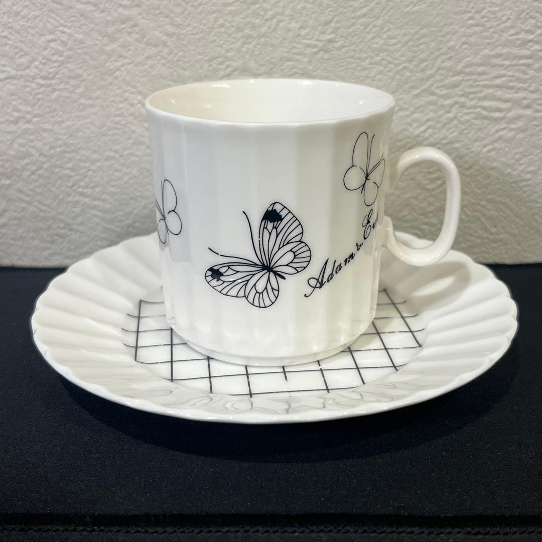 レトロ Adam & Eve アダム&イヴ カップ＆ソーサー 蝶 5客セット — image 2