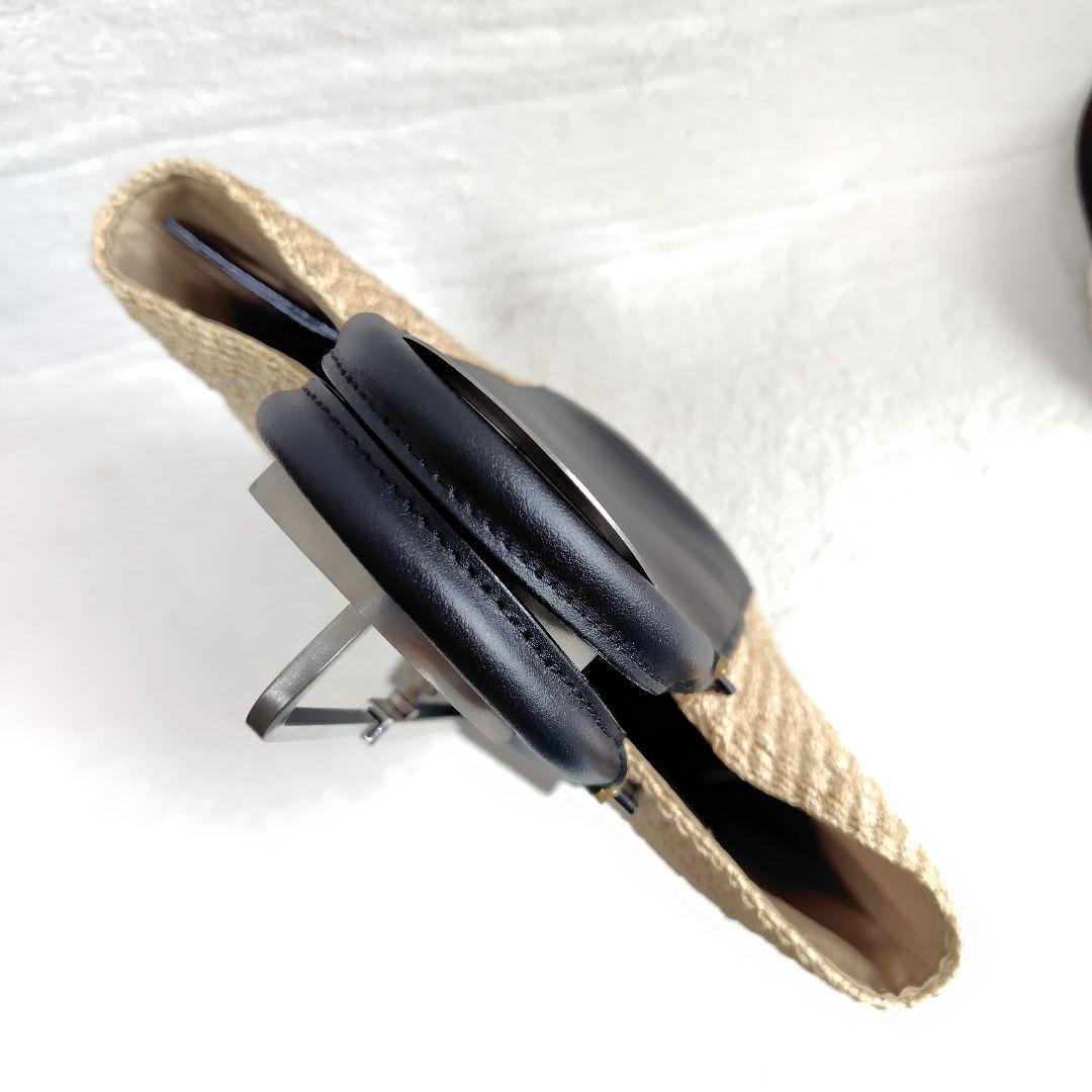 美品　ヴィオラドーロ アバカレザー切替 トートバッグ カゴバッグ — image 5