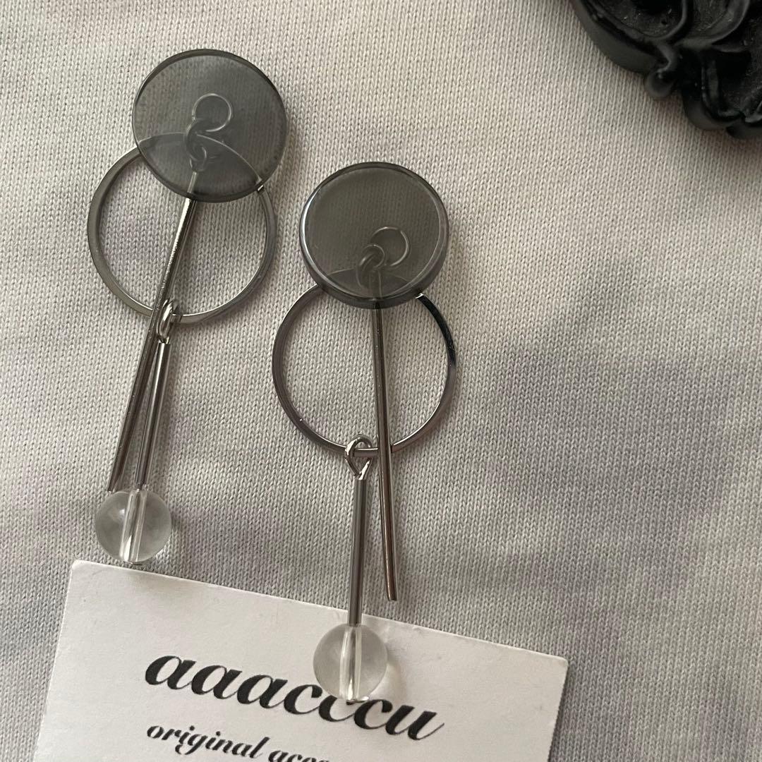 ▫︎▪︎902026▪︎▫︎clear Black×silverピアス/aaacccu — image 2