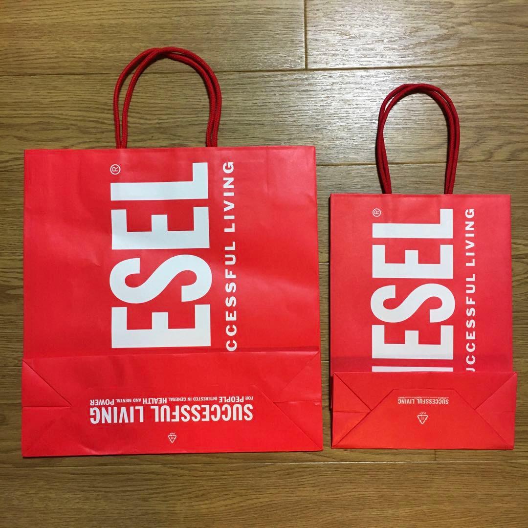 新品未使用 DIESEL ショッパー中小 2枚セット ディーゼル ショップ袋 — image 2