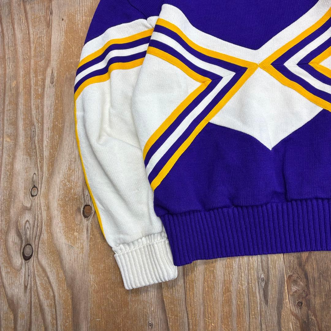 70s ハーフジップニット ハイネック パープル 短丈 VINTAGE デザイン — image 3