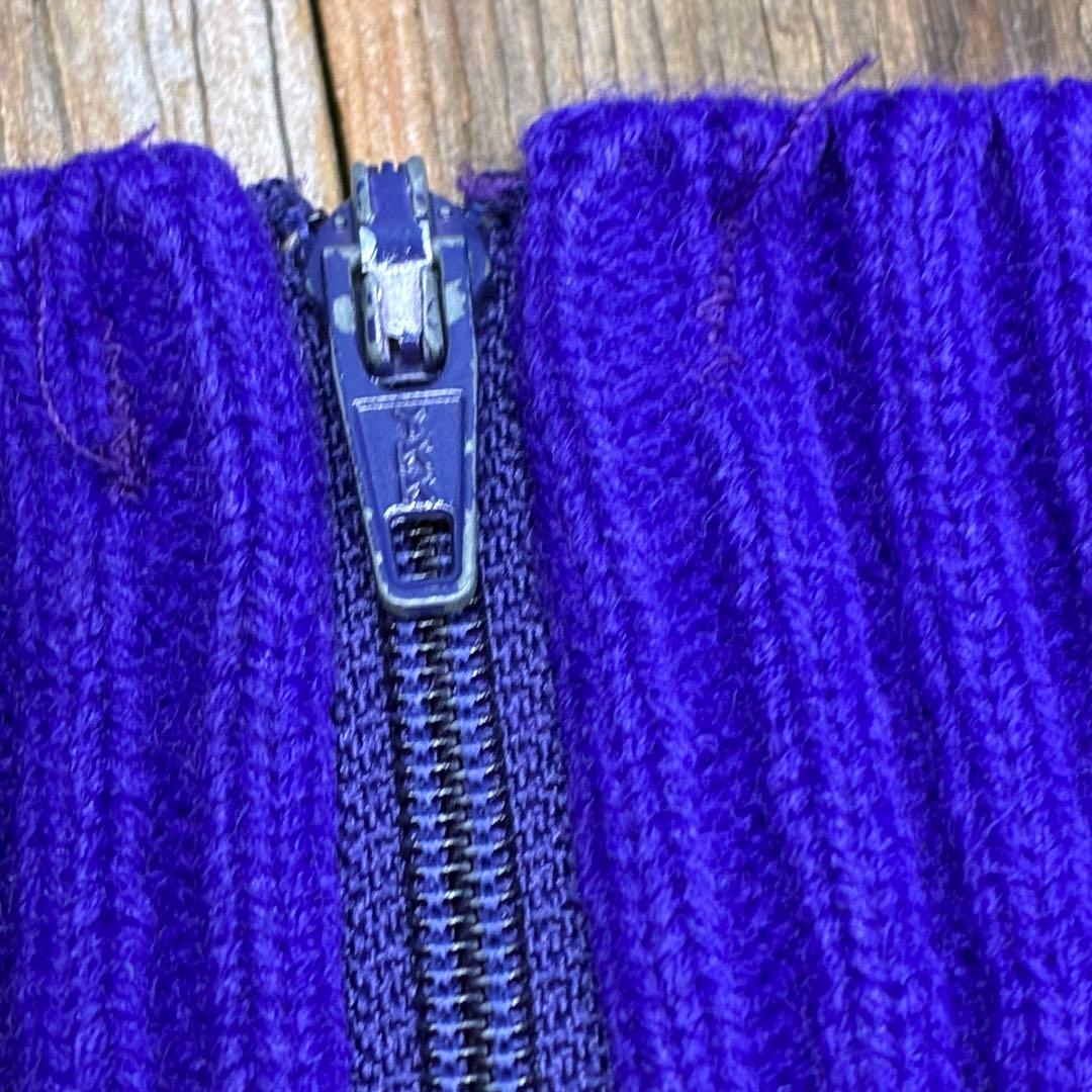 70s ハーフジップニット ハイネック パープル 短丈 VINTAGE デザイン — image 5
