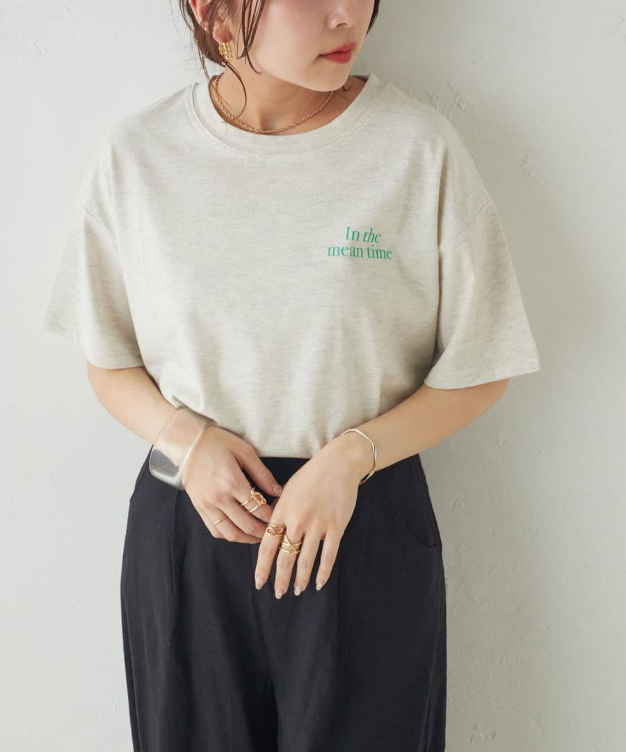 k0647 NICE CLAUP バックロゴＴシャツ オートミール — image 3