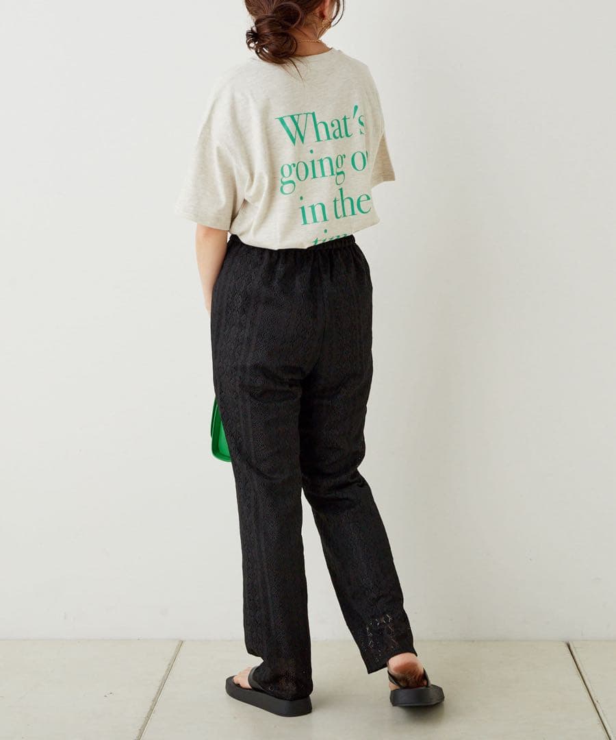k0647 NICE CLAUP バックロゴＴシャツ オートミール — image 5