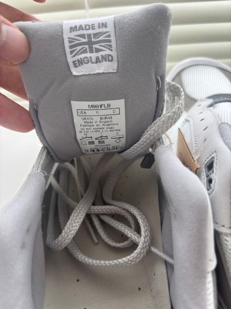 New Balance M991FLB ホワイト/グレー　29センチ — image 3