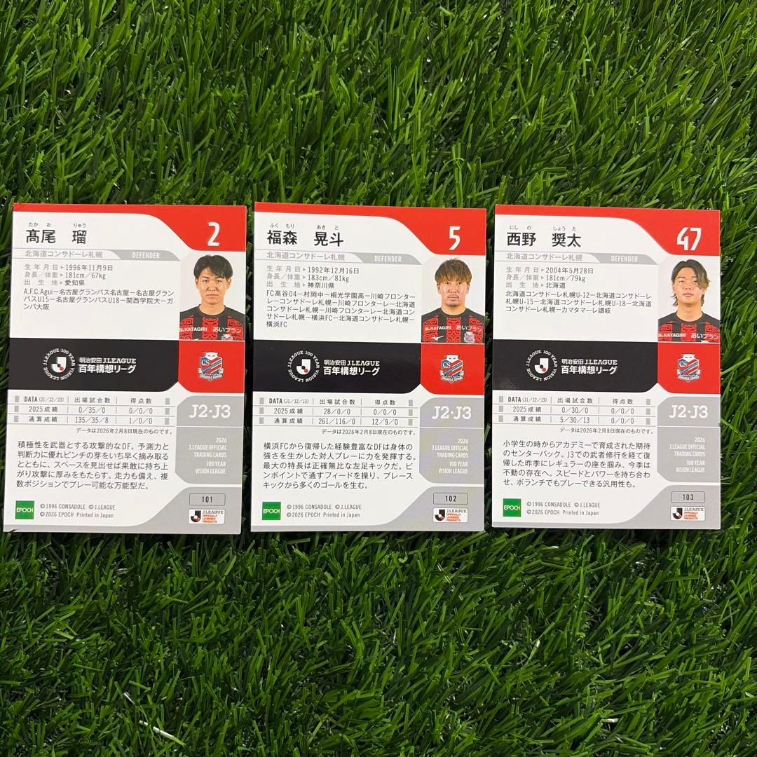 北海道コンサドーレ札幌 レギュラーカード コンプリートセット 2026 百年構想 — image 2