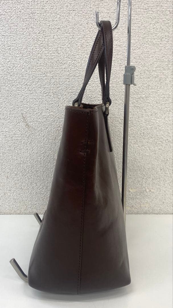 HIROFU ヒロフ レザー ハンドバッグ ブラウン — image 5