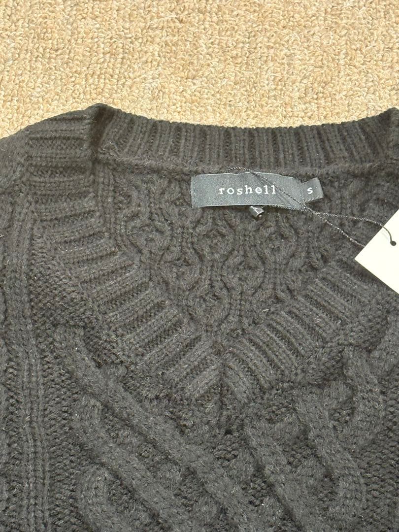 メンズ　ニット　セーター★ Vネック ブラック　新品　Roshell ロシェル — image 2