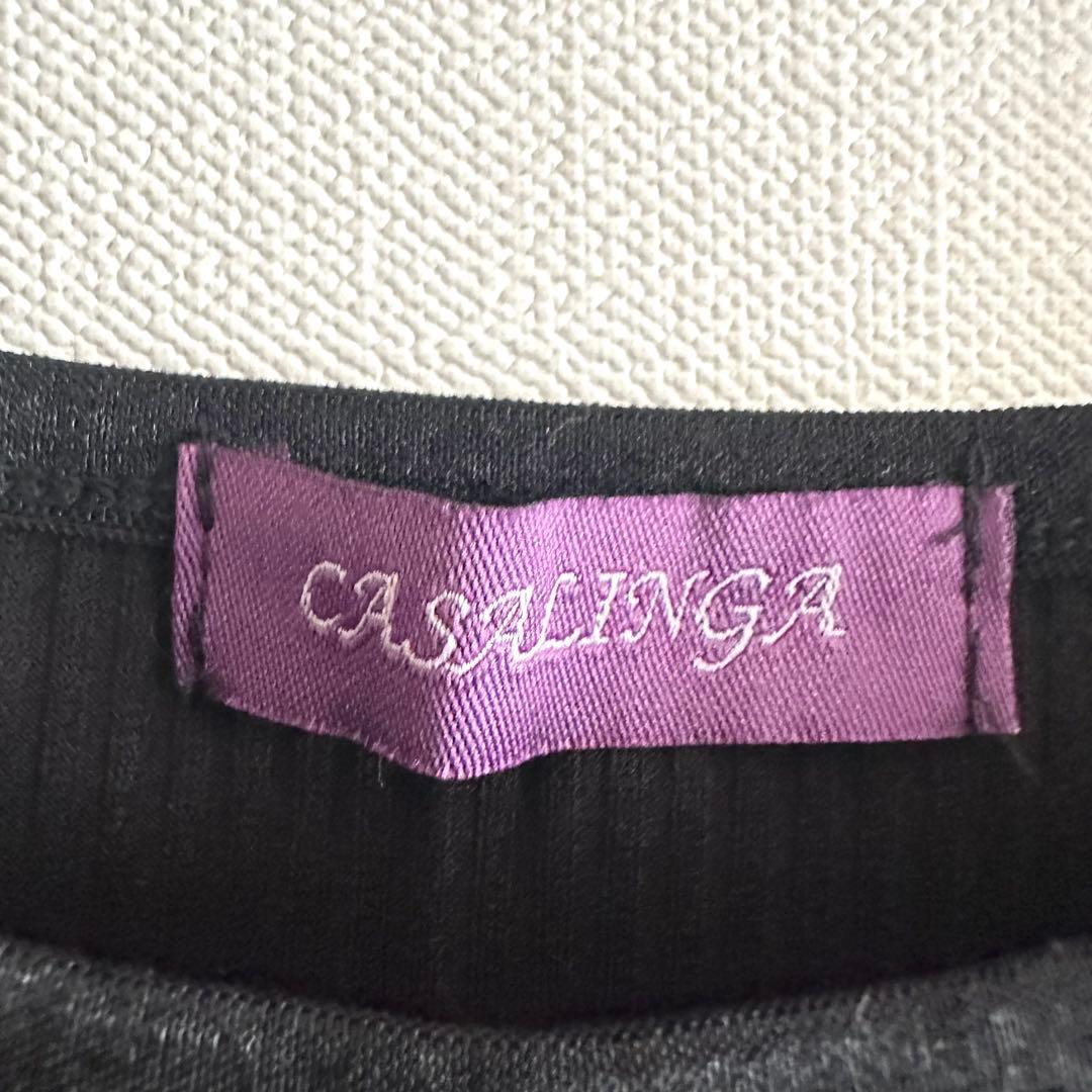 CASALINGA カットソー プルオーバー リブ ブラック F フリル付き — image 5