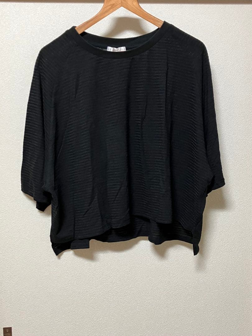 tal.byyumi シャドーボーダー ラグラン　Tシャツ ブラック LL — image 3