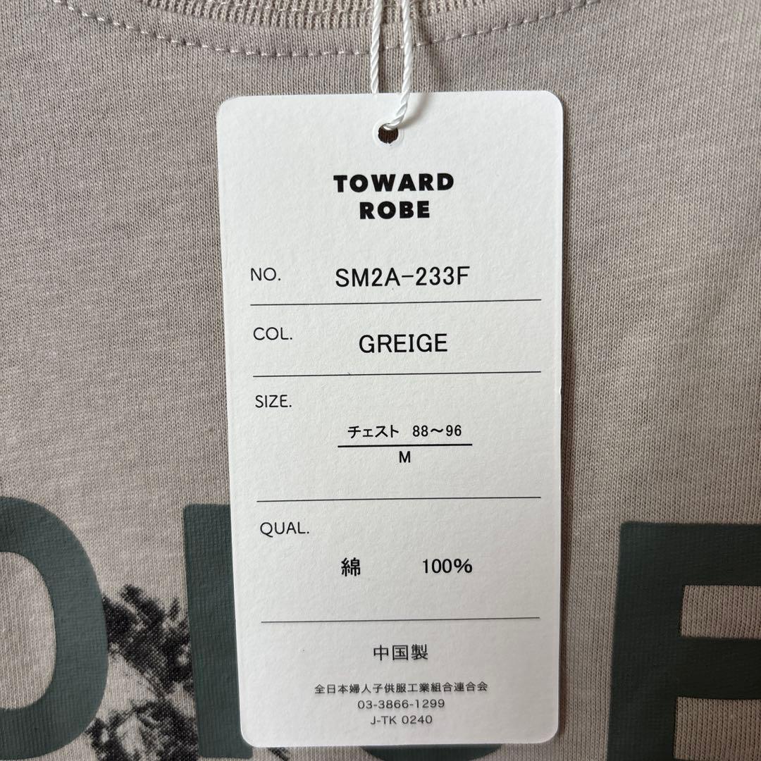 TOWARD ROBE プリントロゴTシャツ ベージュ　綿100% M — image 4
