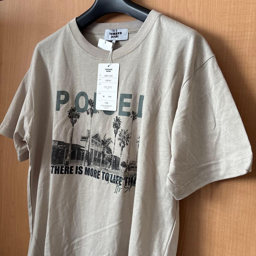 TOWARD ROBE プリントロゴTシャツ ベージュ　綿100% M — image 5