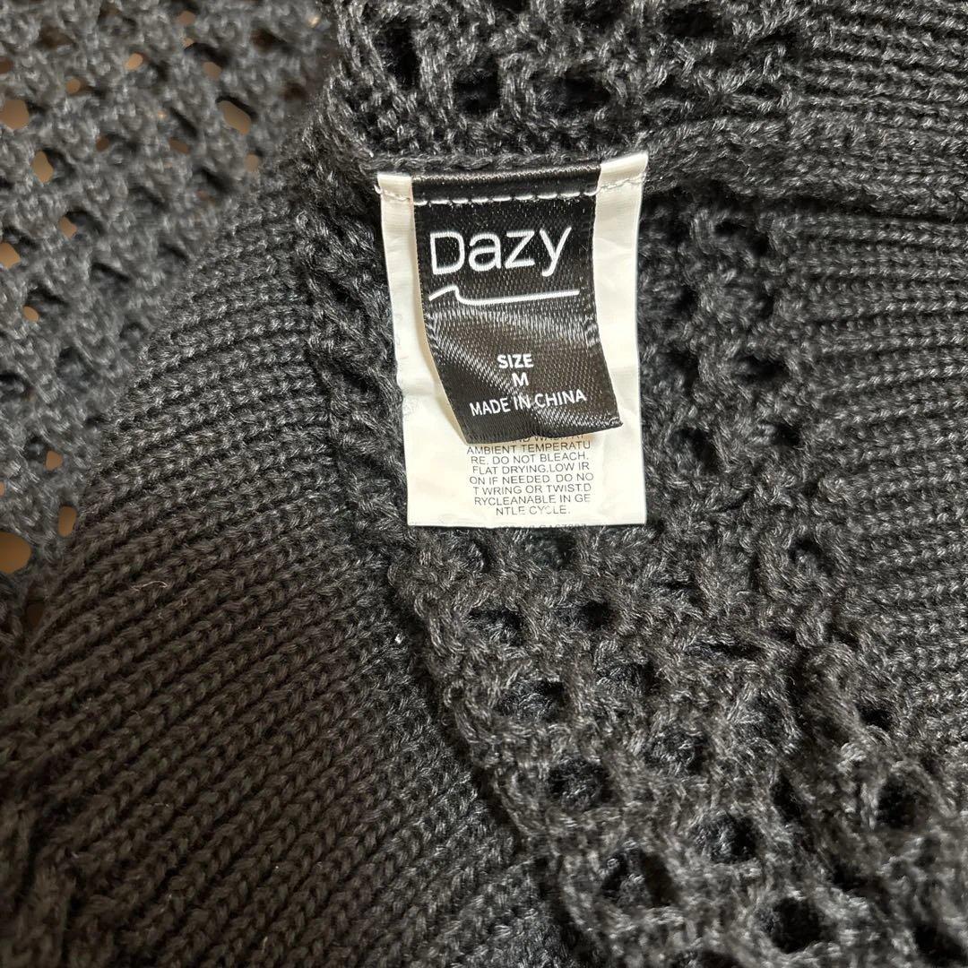 Dazy ブラック メッシュ 長袖 トップス　透かし編み　M ニット　デイジー — image 2