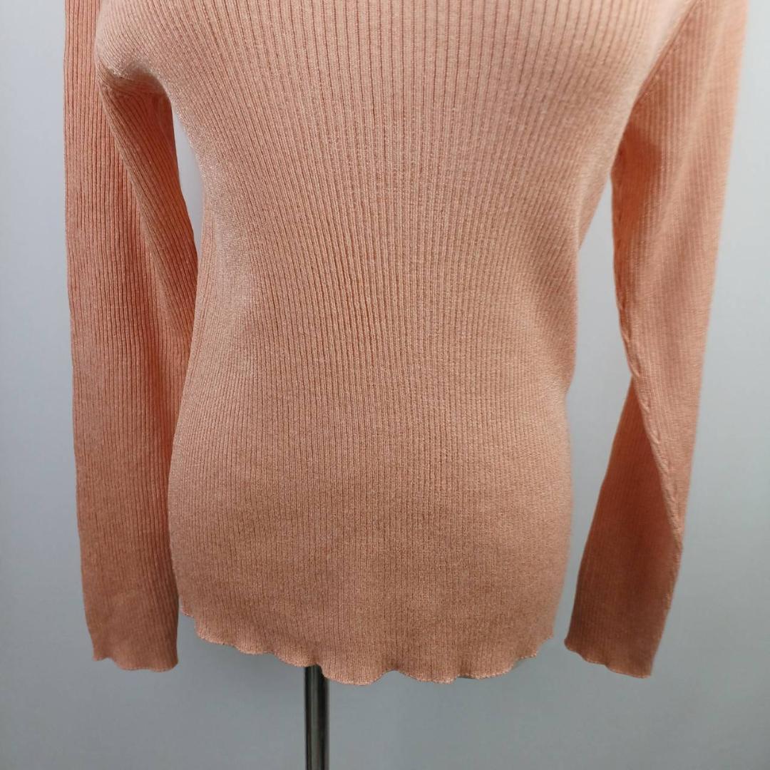 LAUTREAMONT　レーヨン混　リブニット　38　オレンジ　縦畝 — image 4
