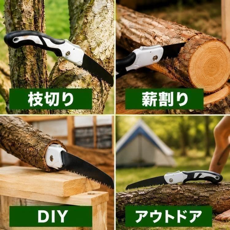 折りたたみ ノコギリ DIY 日曜大工 剪定 伐採 木材加工 アウトドア 軽量 — image 3