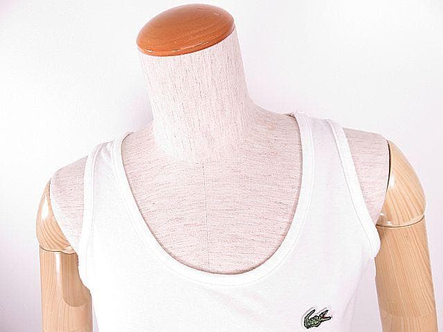 【値下げ】ラコステ　LACOSTE タンクトップ　刺繍入　オフホワイト　40/S — image 2