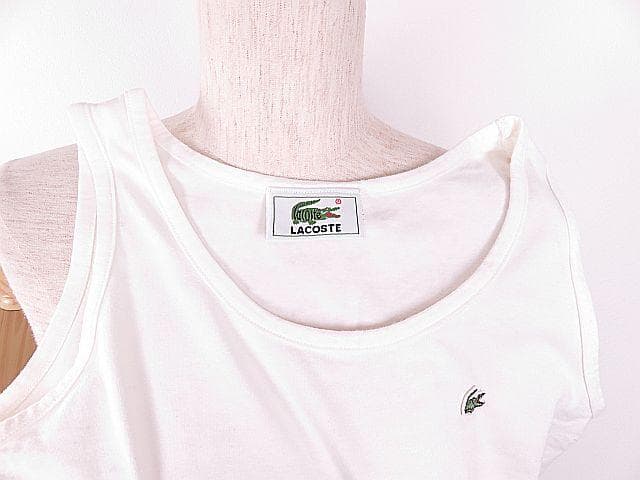 【値下げ】ラコステ　LACOSTE タンクトップ　刺繍入　オフホワイト　40/S — image 3