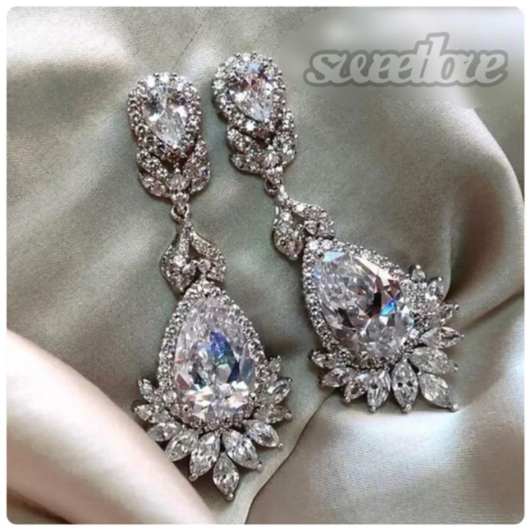 【イヤリング】シャンデリアイヤリング　結婚式　キュービックジルコニア — image 4