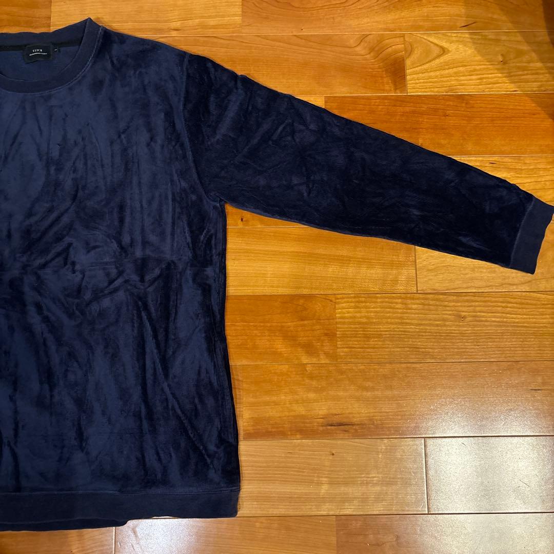 SLICKベロア クルーネック プルオーバー ネイビー — image 4