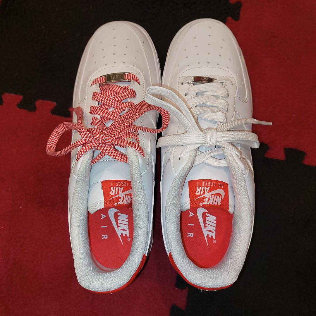 美品 NIKE Air Force 1 ホワイト/レッド 25cm — image 3