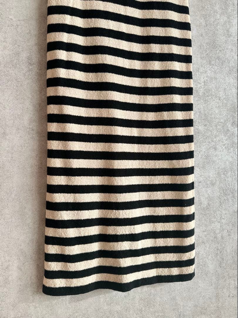 【美品】ZARA ザラ　ストライプ柄リブニットワンピース　ボーダー　S — image 3