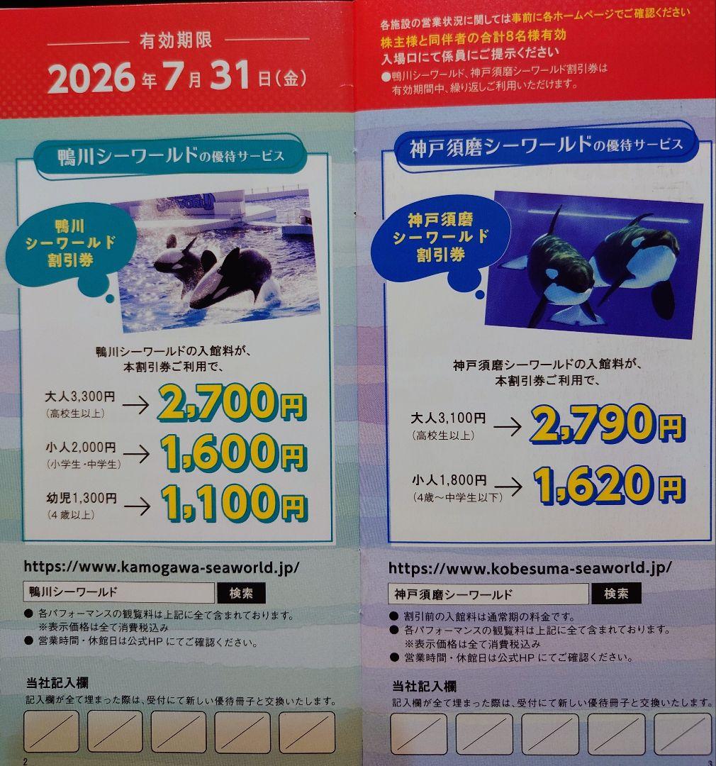 フジテレビ株主優待券 はちたま 鴨川シーワールド — image 3