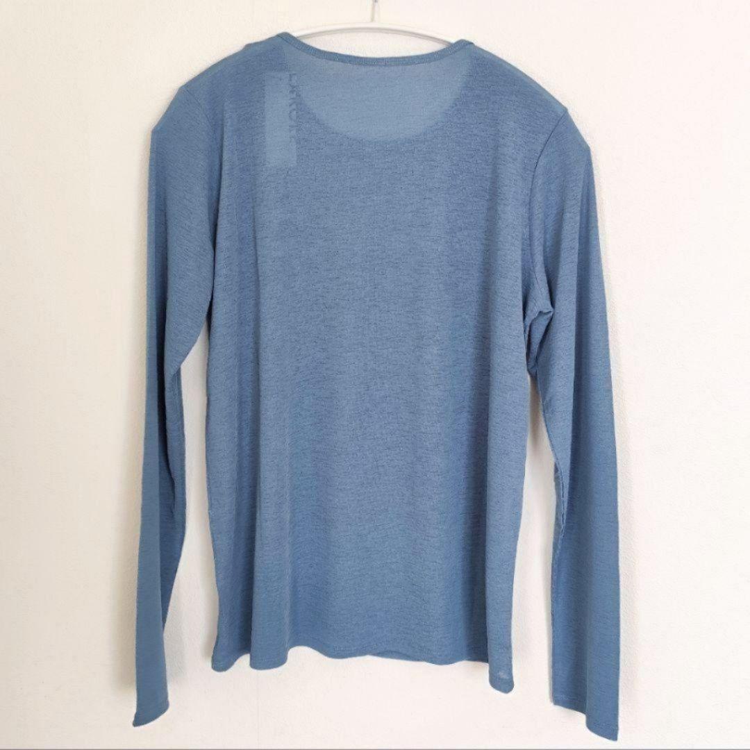 LAKOLE　ラコレ　スラブシアー長袖T　カットソー　Tシャツ　スモーキーブルー — image 3