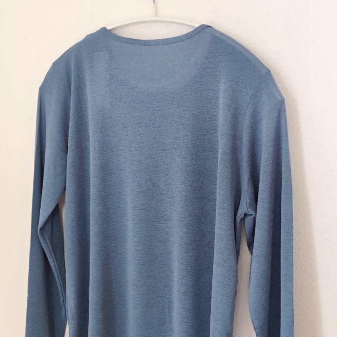 LAKOLE　ラコレ　スラブシアー長袖T　カットソー　Tシャツ　スモーキーブルー — image 4