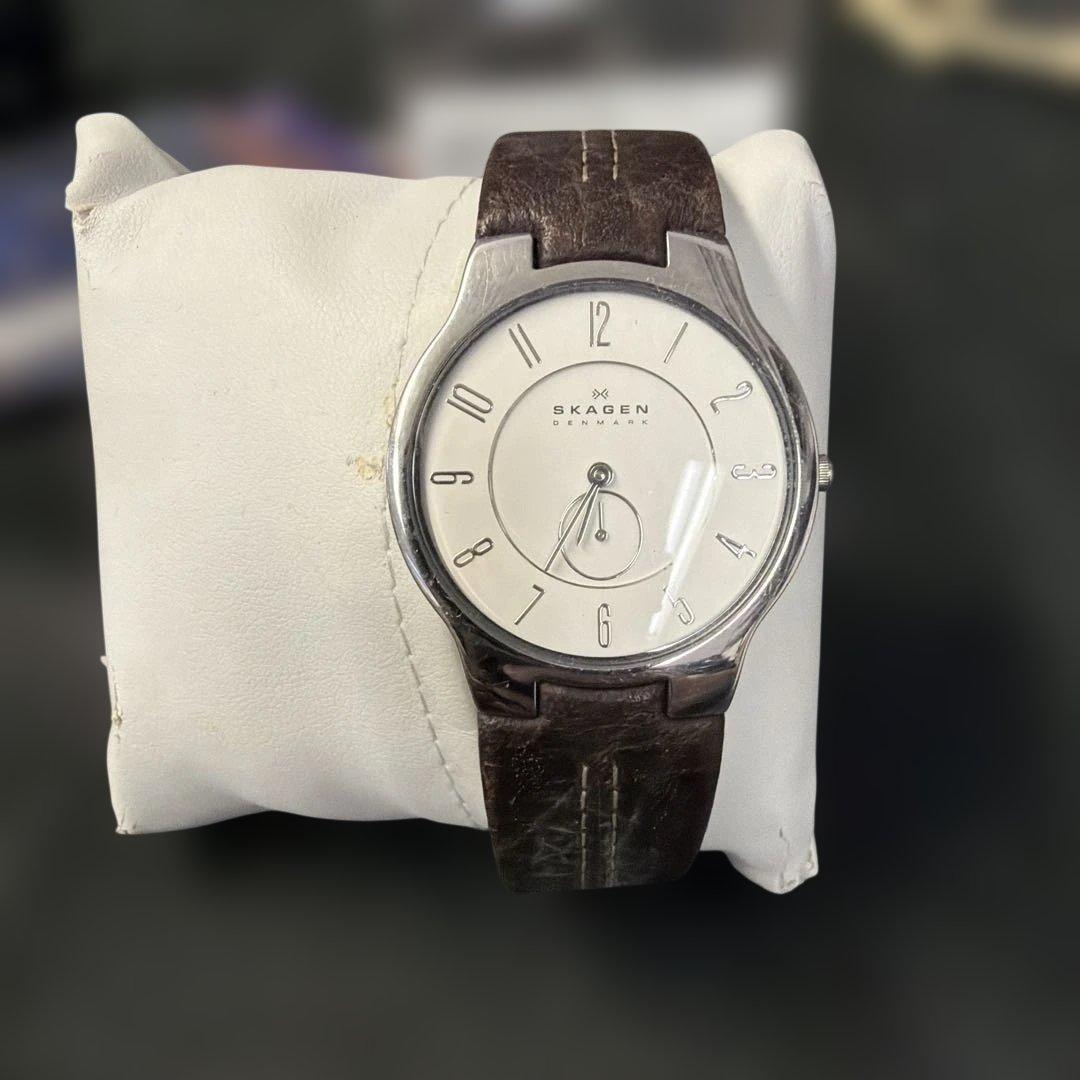 SKAGEN アナログ時計 ホワイト/ブラウン — image 3