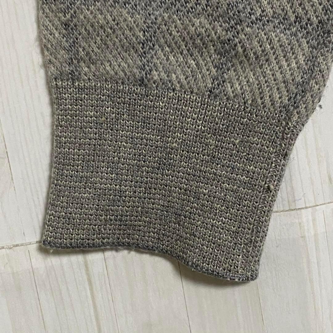 KOSUGI ハイネック チェックニット　グレー　L — image 4