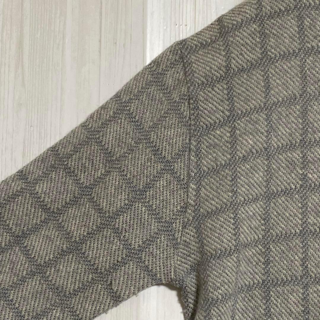 KOSUGI ハイネック チェックニット　グレー　L — image 5