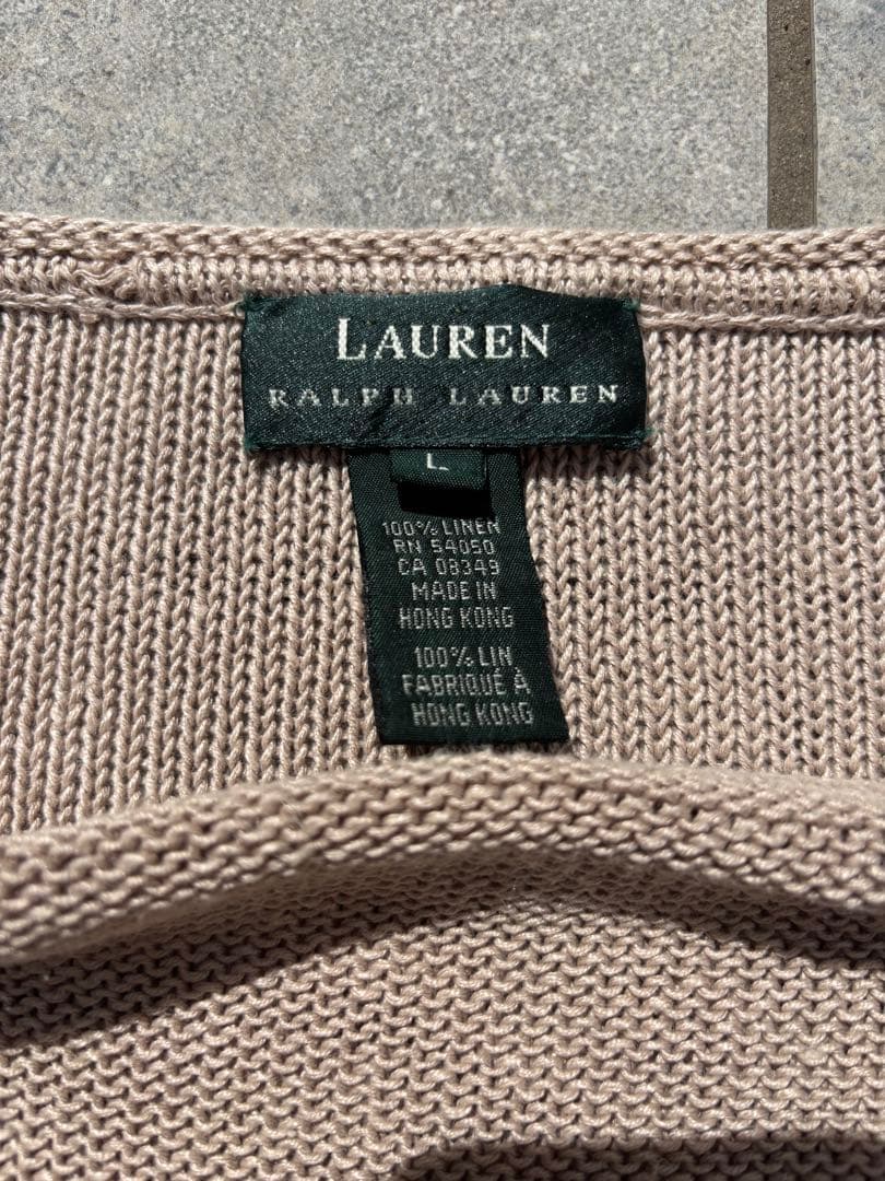 90s LAUREN RALPH LAUREN リネン100% リネンニット　L — image 2