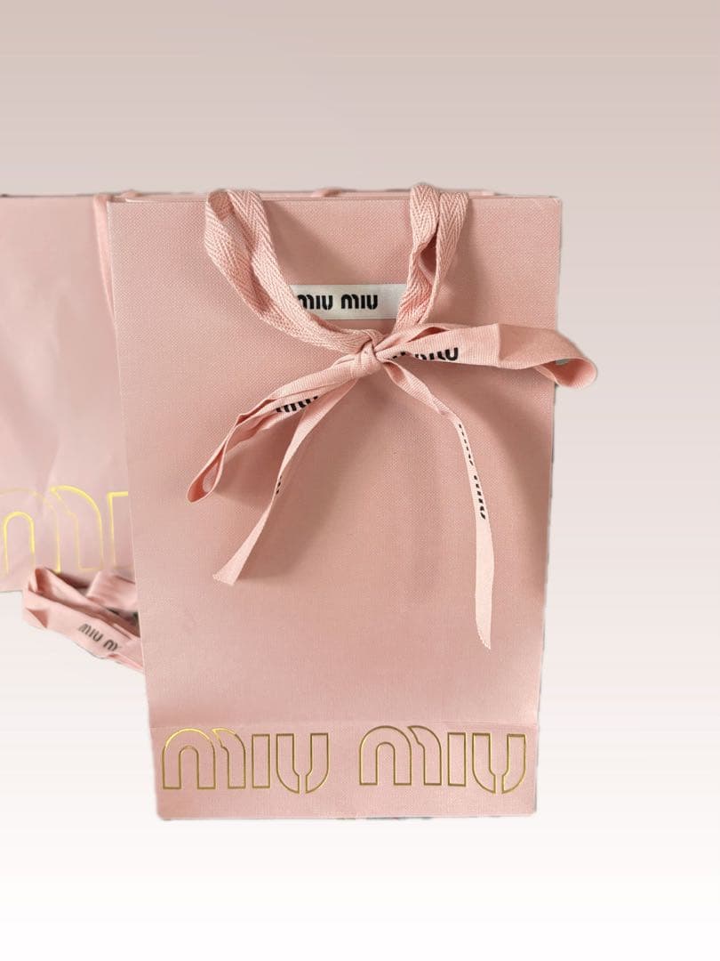 miu miu ショップ袋 ショッパー 大・中 2点セット & リボン — image 2